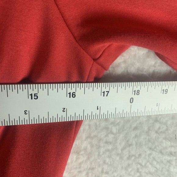 Trina Turk Sheath Dress Women 4 Red Stretch Lace Trim Back Zip Short Sleeve 8120 - Picture 7 of 9